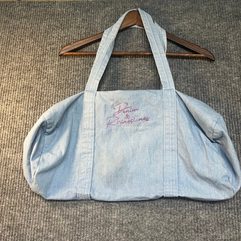 Carrie Underwood Denim & Rhinestone Tour Merchandise Light Wash Denim Duffle Bag